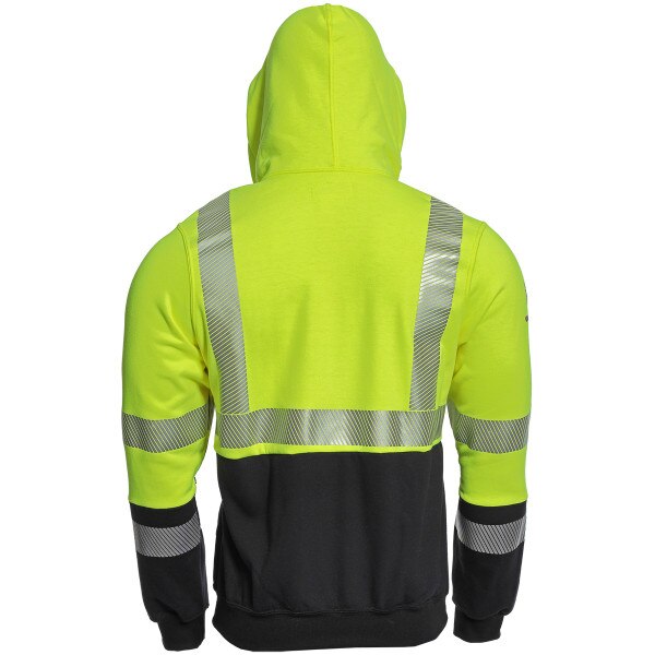 DRIFIRE FR Hybrid Deluxe Zip Front Sweatshirt - Type R Class 3 in Hi-Vis Yellow